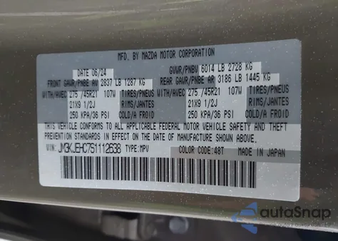 2025 Mazda Cx-70 3.3 Turbo S Premium Plus z USA, uszkodzony, nr VIN JM3KJEHC7S1112638